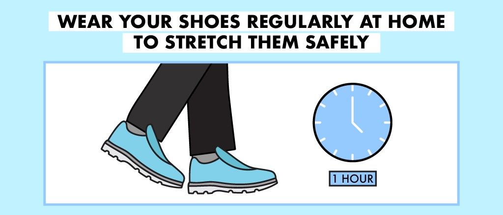 A fool-proof way to stretch shoes is simply to wear them regularly.