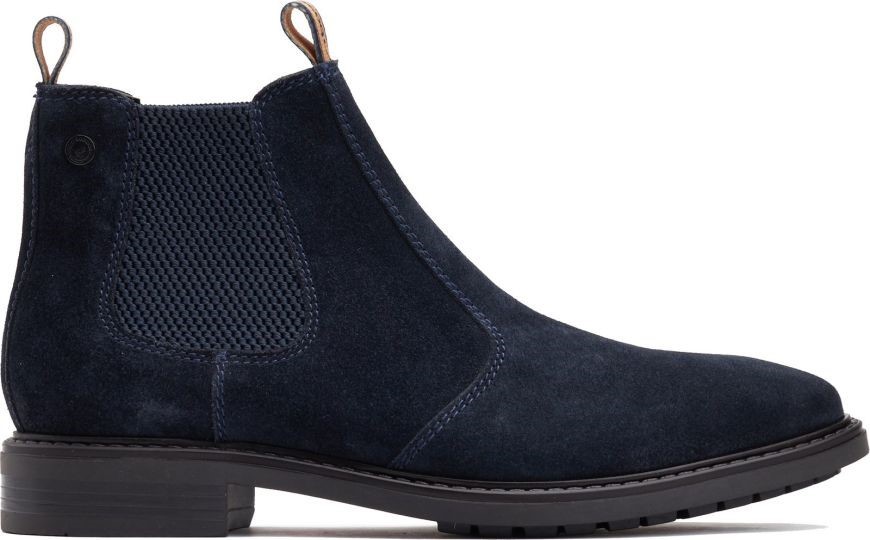 Soft suede leather Chelsea boots with an elasticated gusset and rubber sole.