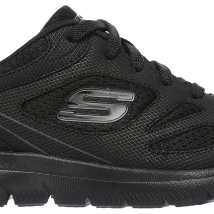 Black Skechers Summits with brand logo on a white background