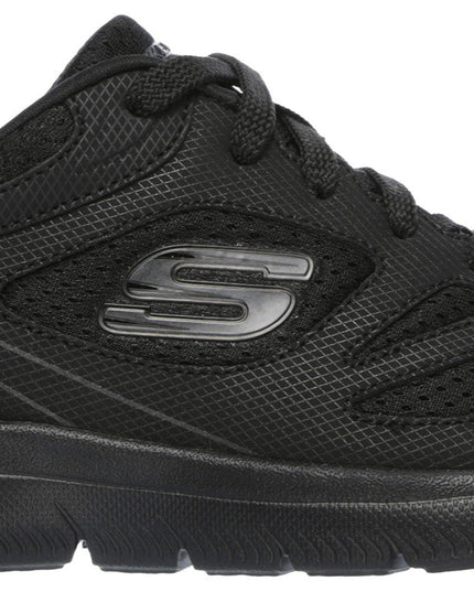 Black Skechers Summits with brand logo on a white background
