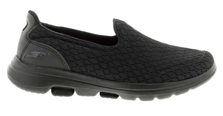 Skechers Go Walk 5 Black Mesh Girls Trainers Wynsors