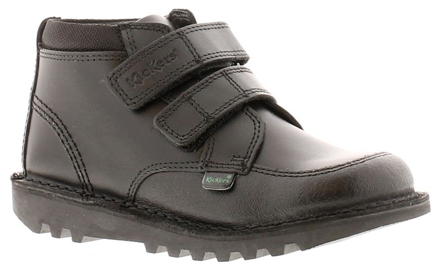 Kickers Hi Scuff Black Leather Boys Boots Wynsors