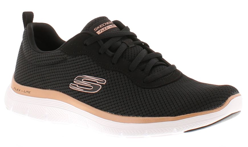 Skechers Flex Appeal 4.0 Black Rose Gold Women S Trainers Wynsors