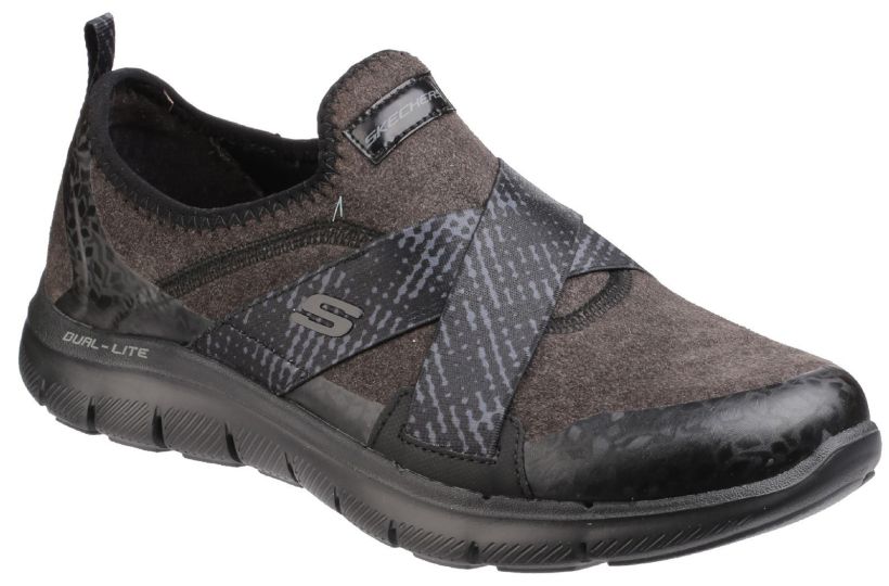 Skechers Flex Appeal 2.0 Brig Black Womens Trainers Wynsors