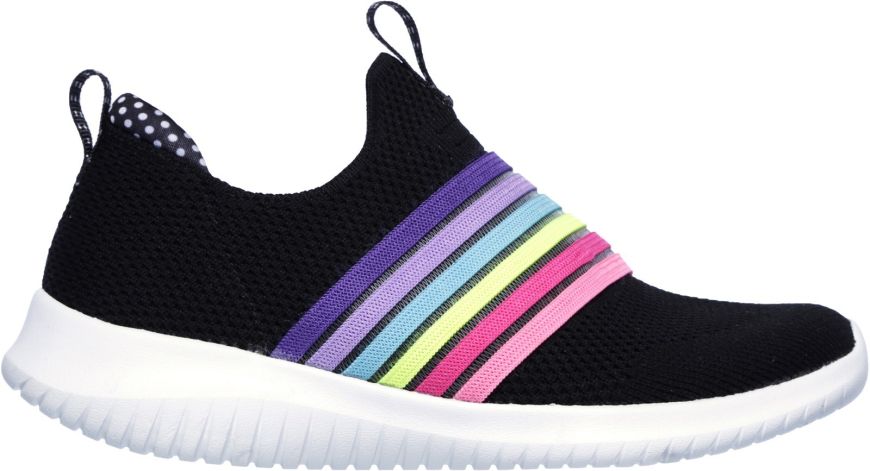 Skechers Ultra Flex Brightful Black Multi Girls Trainers Wynsors