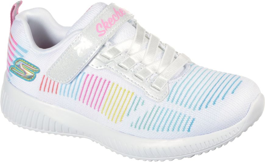 Skechers Bobs Squad Fresh White Multi Girls Trainers Wynsors