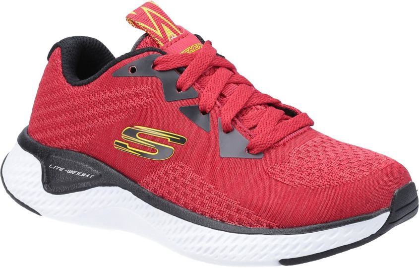 Skechers Solar Fuse Kryzik Red Black Boys Trainers Wynsors