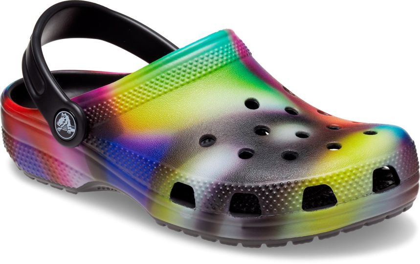 Rainbow crocs with fur store
