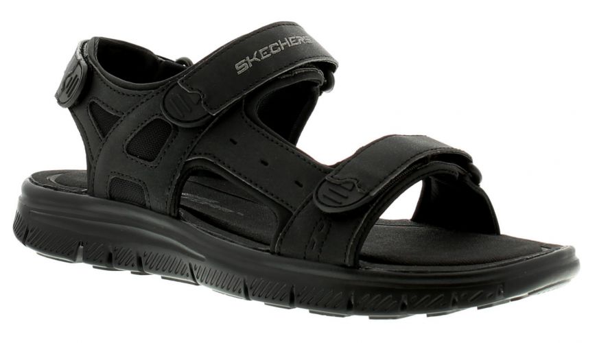 Skechers Flex Advantage S Upw Black | Mens Sandals | Wynsors