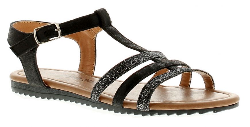 Miss Riot Abigail Black Girls Sandals Sliders Wynsors