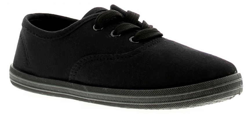 Plain black canvas shoes deals