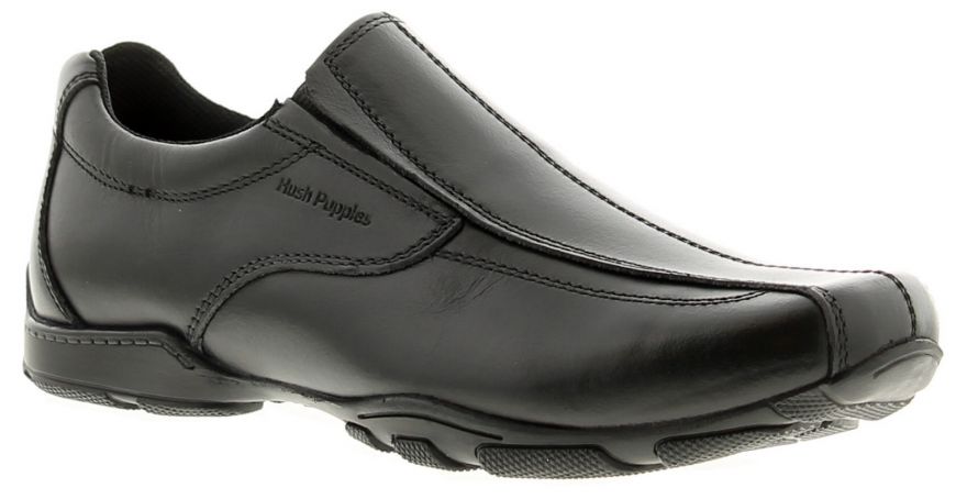 Hush Puppies Elijah Black Boys Shoes Wynsors