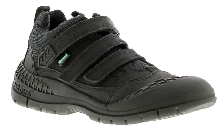 Kickers Trucker Mid Black Boys Trainers Wynsors
