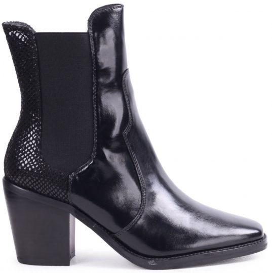 Linzi Mindy Black Pu Black Womens Boots Wynsors