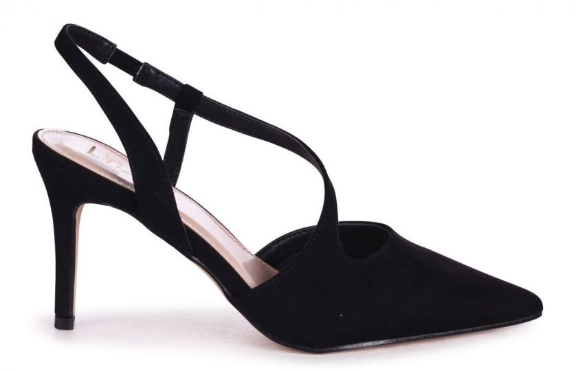 Faux suede wraparound heels online