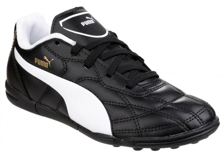 Puma Classico Tt Jr Black White Gold Boys Trainers Wynsors