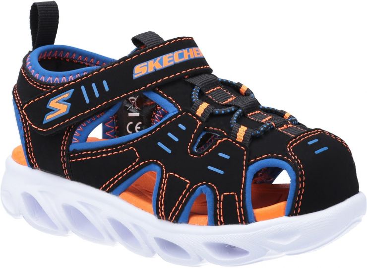 Skechers Hypno-Splash Splash Black/Blue/Orange | Boys' Sandals ...