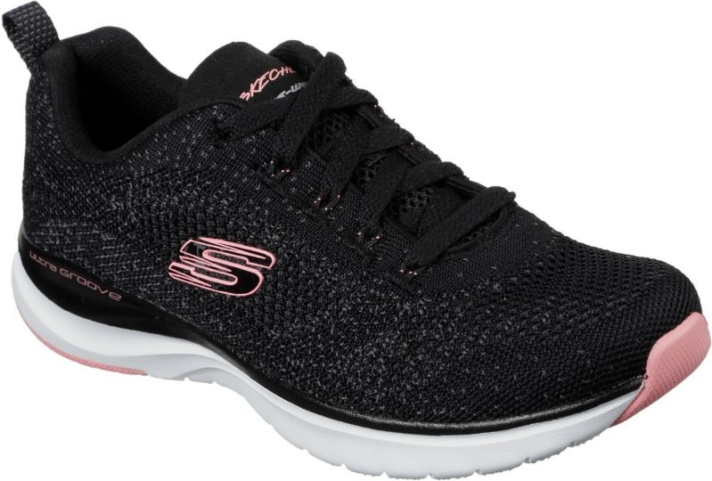 Sketchers black deals and pink