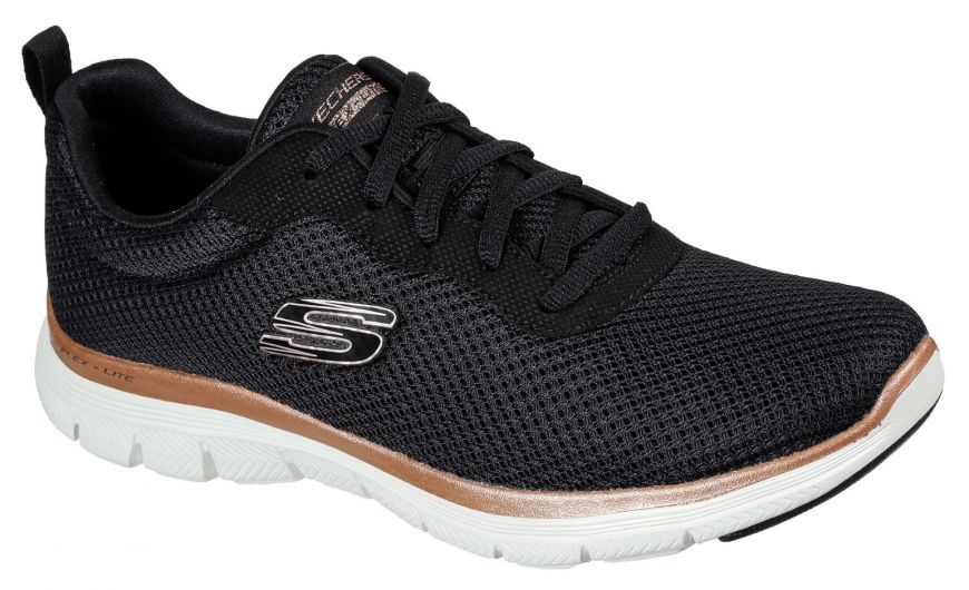 Skechers Flex Appeal 4 B.View Black Rose Gold Women S Trainers