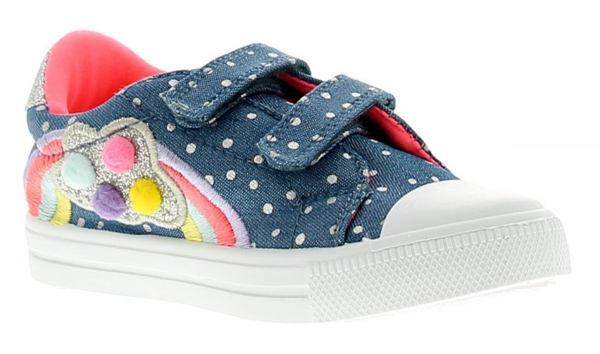 Details about   Buckle My Shoe Lace Up Pumps Metallic Glitter Plimsolls Pom Poms Trainers Shoes 
