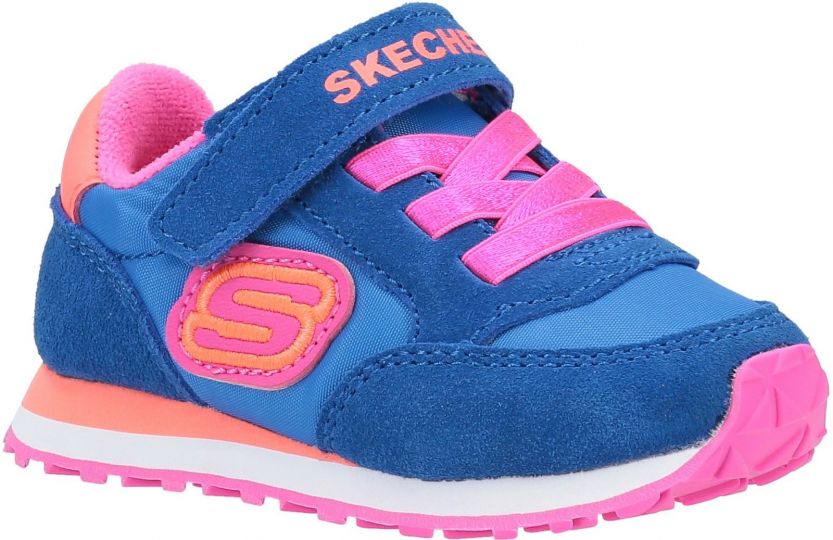Skechers Retro Sneaks Infants Blue Orange Girls Trainers Wynsors