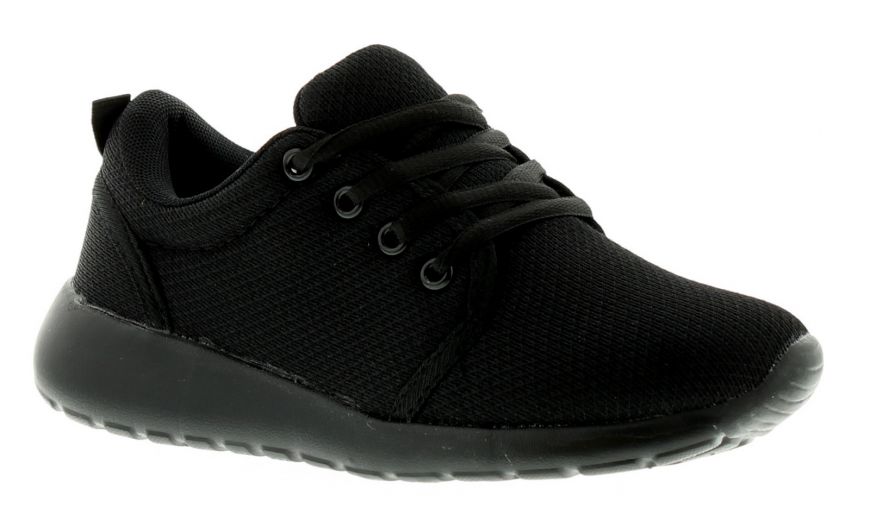 plain black trainers size 4