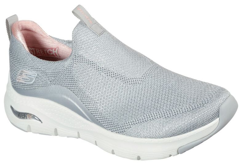 Skechers Arch Fit Keep It Up Light Grey Black Women S Trainers
