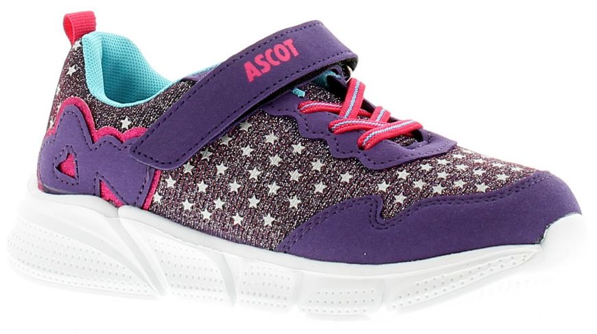 Ascot Heart Purple Girls Trainers Wynsors
