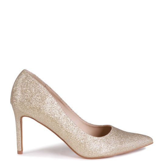 Gold sparkly court best sale shoes