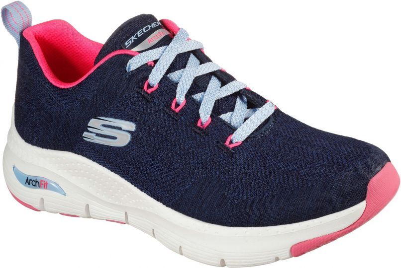 comienzo Desmañado pesado Skechers Arch Fit Comfy Wave Navy / Hot Pink | Women'S Trainers | Wynsors