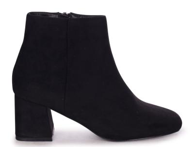 Black Suede Over The Knee High Chunky Heeled Boots – No Doubt Shoes
